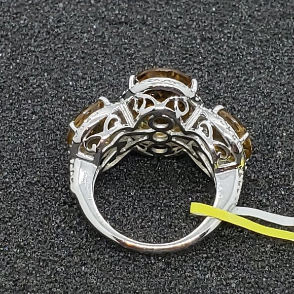 Alexite Diamond Platinum Overlay Sterling Silver Ring Size 6.25 TGW 9.27cts - Picture 5 of 14